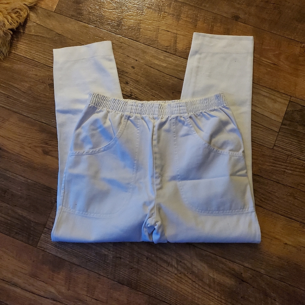 Cascade Blues WHITE PANTS Elastic Band Size 8 Avg - Picture 2 of 8